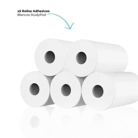 Pack x5 StudyPod Rolls® Adhesivos Blancos